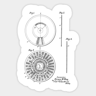 Perpetual Calendar Vintage Patent Hand Drawing Sticker